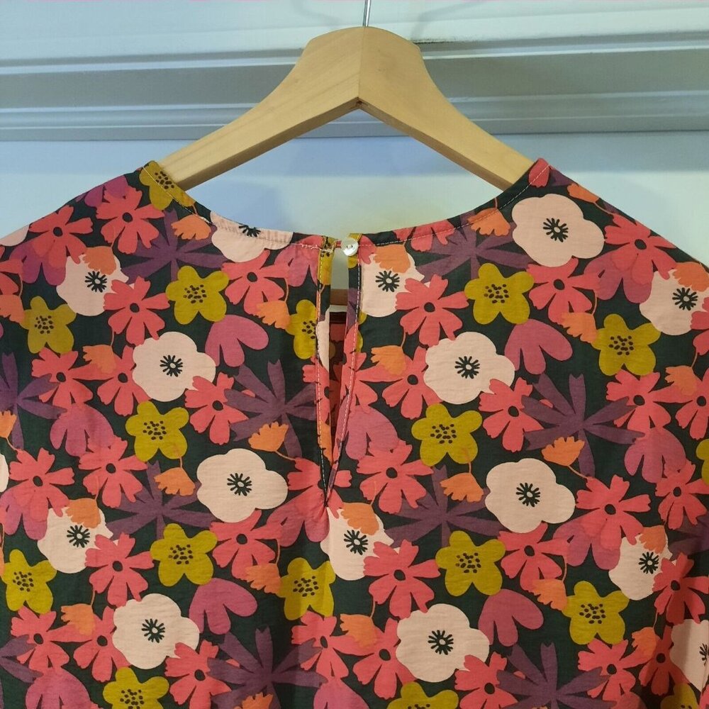 Michelle McDowell Dress Womens Large Floral Rayon Puff Sleeve Boho Lagenlook - Picture 7 of 12